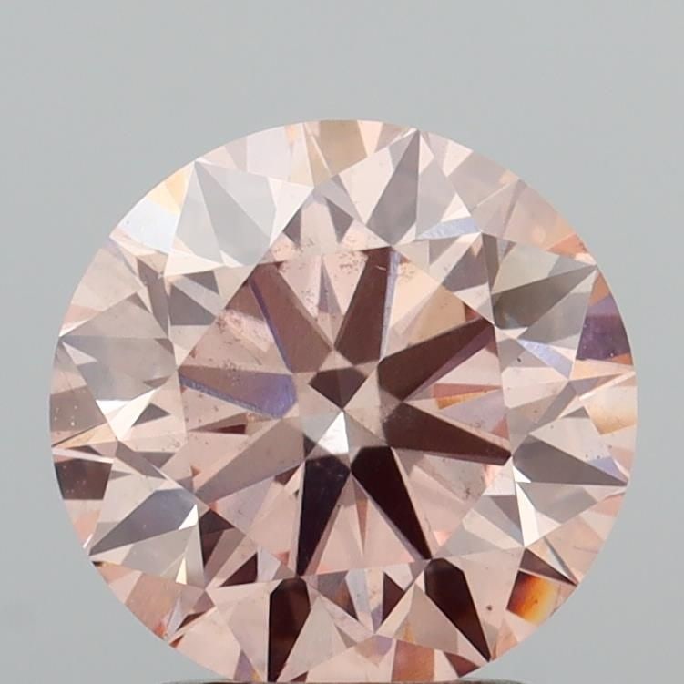 Loose Diamond - ROUND 2.09ct Fancy Intense Brownish Pink VS2: Loose Diamond - ROUND 2.09ct Fancy Intense Brownish Pink VS2 Source: This is a real non-mined Diamond that has been grown in a lab Shape: ROUND Carats: 2.09 Color: Fancy Intense Brownish Pink Certific