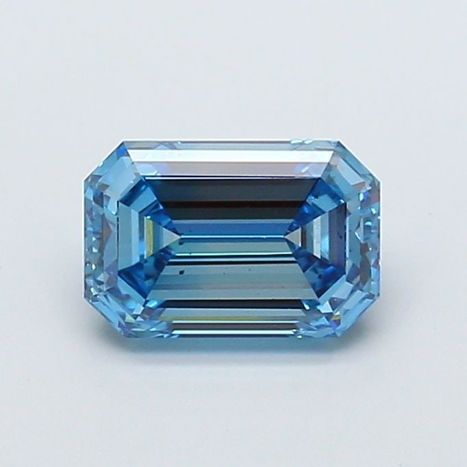 Loose Diamond - EMERALD 2.01ct Fancy Vivid Blue VS2: Loose Diamond - EMERALD 2.01ct Fancy Vivid Blue VS2 Source: This is a real non-mined Diamond that has been grown in a lab Shape: EMERALD Carats: 2.01 Color: Fancy Vivid Blue Certification: IGI Video: