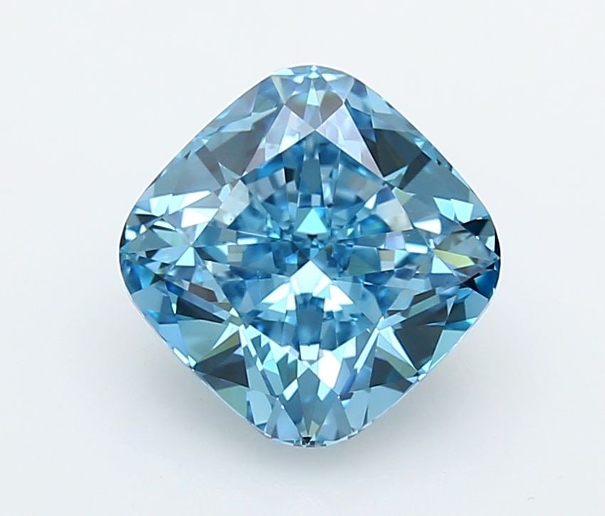 Loose Diamond - CUSHION MODIFIED 2.73ct Fancy Vivid Blue VVS2: Loose Diamond - CUSHION MODIFIED 2.73ct Fancy Vivid Blue VVS2 Source: This is a real non-mined Diamond that has been grown in a lab Shape: CUSHION MODIFIED Carats: 2.73 Color: Fancy Vivid Blue Certifi