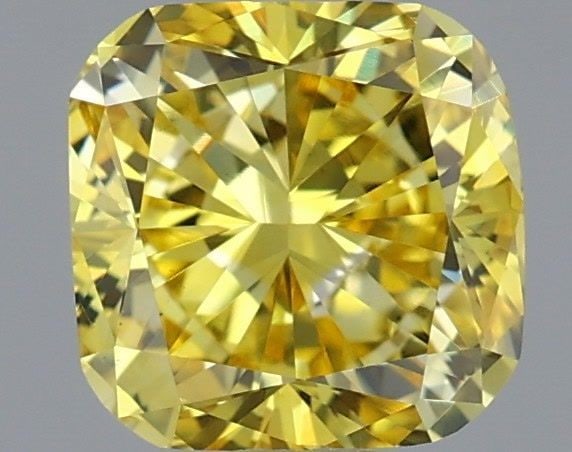Loose Diamond - CUSHION MODIFIED 1.06ct Fancy Vivid Yellow VS1: Loose Diamond - CUSHION MODIFIED 1.06ct Fancy Vivid Yellow VS1 Source: This is a real non-mined Diamond that has been grown in a lab Shape: CUSHION MODIFIED Carats: 1.06 Color: Fancy Vivid Yellow Cert