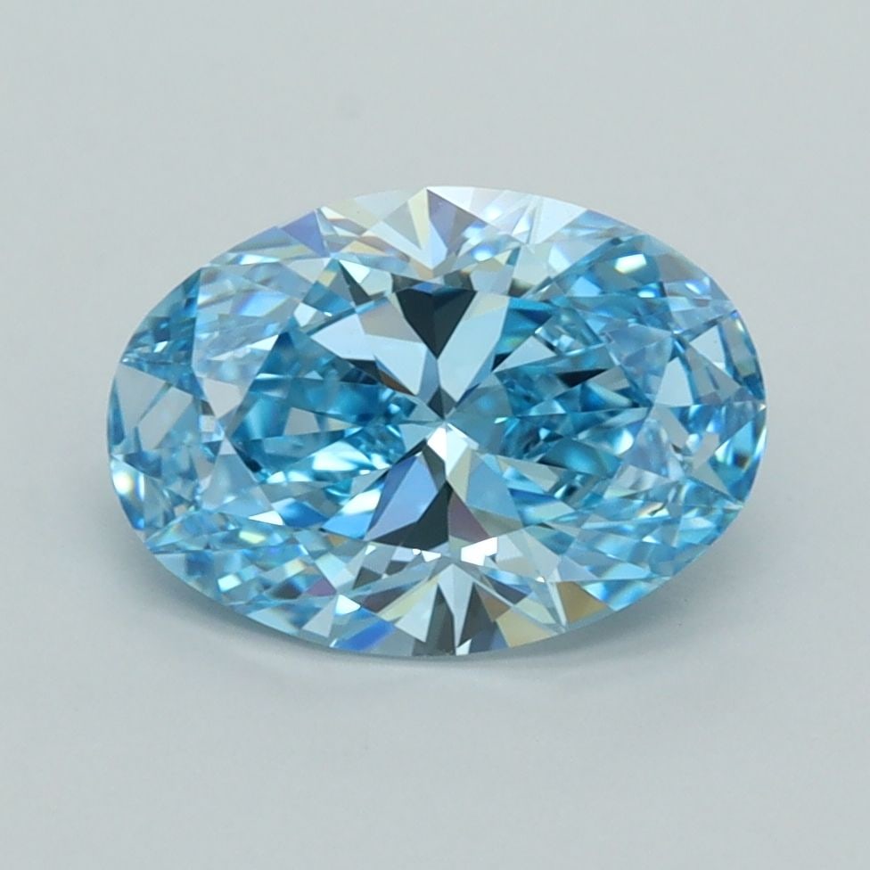 Loose Diamond - OVAL 2.01ct Fancy Vivid Blue VVS1: Loose Diamond - OVAL 2.01ct Fancy Vivid Blue VVS1 Source: This is a real non-mined Diamond that has been grown in a lab Shape: OVAL Carats: 2.01 Color: Fancy Vivid Blue Certification: IGI Video: