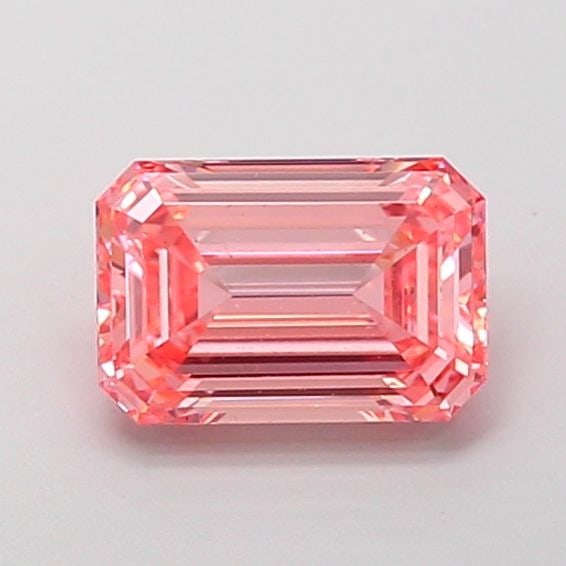 Loose Diamond - EMERALD 1.3ct Fancy Vivid Pink VS2: Loose Diamond - EMERALD 1.3ct Fancy Vivid Pink VS2 Source: This is a real non-mined Diamond that has been grown in a lab Shape: EMERALD Carats: 1.3 Color: Fancy Vivid Pink Certification: IGI Video: