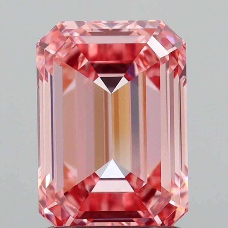 Loose Diamond - EMERALD 1.79ct Fancy Vivid Pink VVS2: Loose Diamond - EMERALD 1.79ct Fancy Vivid Pink VVS2 Source: This is a real non-mined Diamond that has been grown in a lab Shape: EMERALD Carats: 1.79 Color: Fancy Vivid Pink Certification: IGI Video: