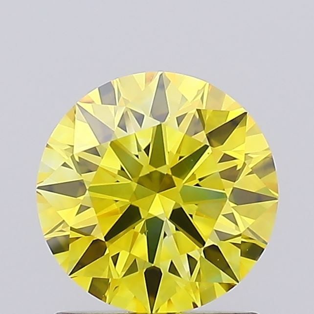 Ideal Loose Diamond - ROUND 1.06ct Fancy Vivid Yellow VVS1: Ideal Loose Diamond - ROUND 1.06ct Fancy Vivid Yellow VVS1 Source: This is a real non-mined Diamond that has been grown in a lab Shape: ROUND Carats: 1.06 Color: Fancy Vivid Yellow Certification: IGI