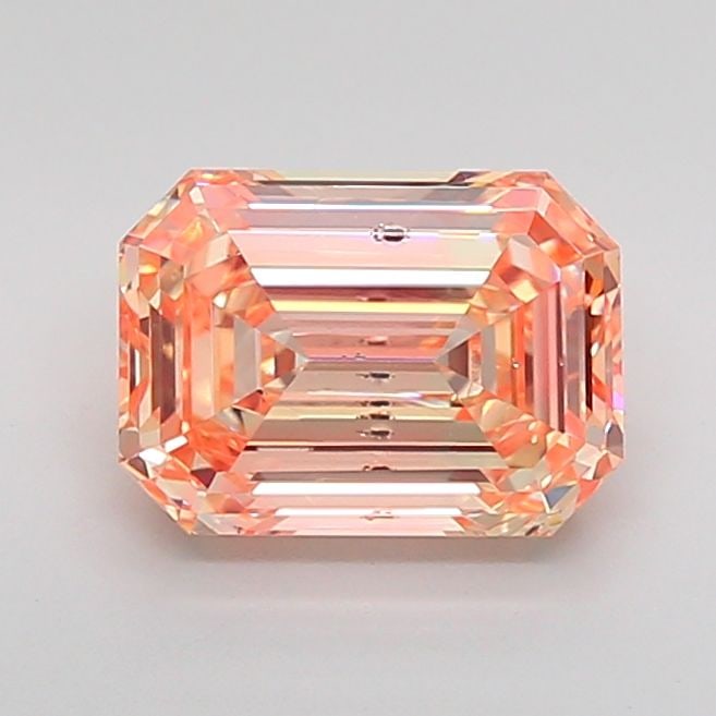 Loose Diamond - EMERALD 2.54ct Fancy Intense Pinkish Orange SI1: Loose Diamond - EMERALD 2.54ct Fancy Intense Pinkish Orange SI1 Source: This is a real non-mined Diamond that has been grown in a lab Shape: EMERALD Carats: 2.54 Color: Fancy Intense Pinkish Orange Ce