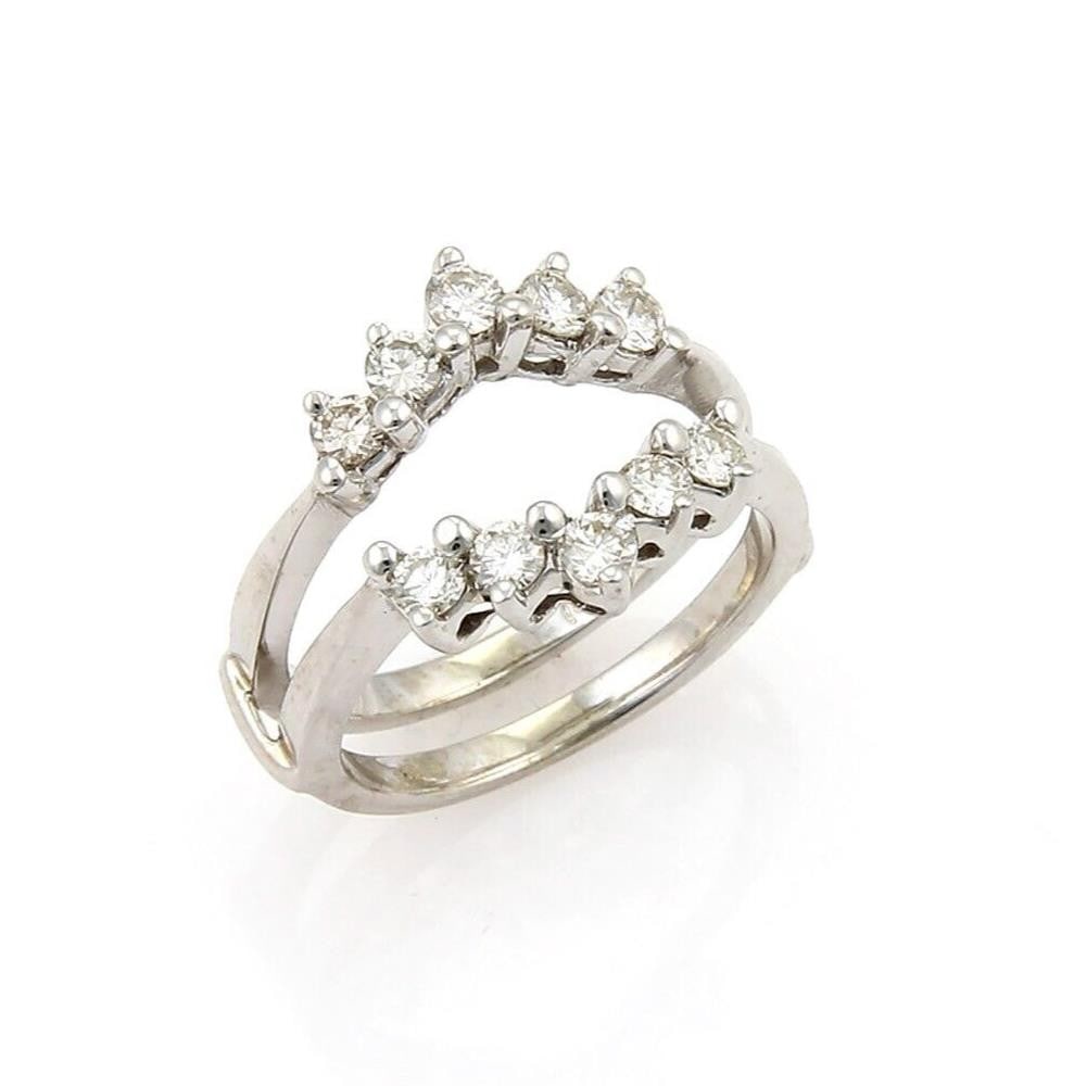 Size 6 14k White Gold Diamond Insert Vintage Ring: Size 6 14k White Gold Diamond Insert Vintage Ring This vintage diamond insert ring is crafted from 14k white gold and features an intricate design. Set with approximately 0.50 carat of diamonds, the r