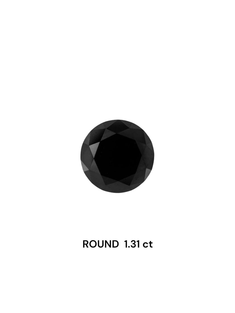 Loose Diamond - ROUND 1.31ct Black: Loose Diamond - ROUND 1.31ct Black Source: Natural Shape: ROUND Carats: 1.31 Color: Black Certification: IGI Video:
