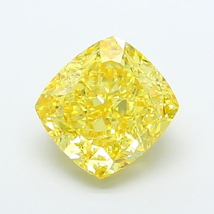 Loose Diamond - CUSHION MODIFIED 5.25ct Fancy Vivid Yellow VS2: Loose Diamond - CUSHION MODIFIED 5.25ct Fancy Vivid Yellow VS2 Source: This is a real non-mined Diamond that has been grown in a lab Shape: CUSHION MODIFIED Carats: 5.25 Color: Fancy Vivid Yellow Cert