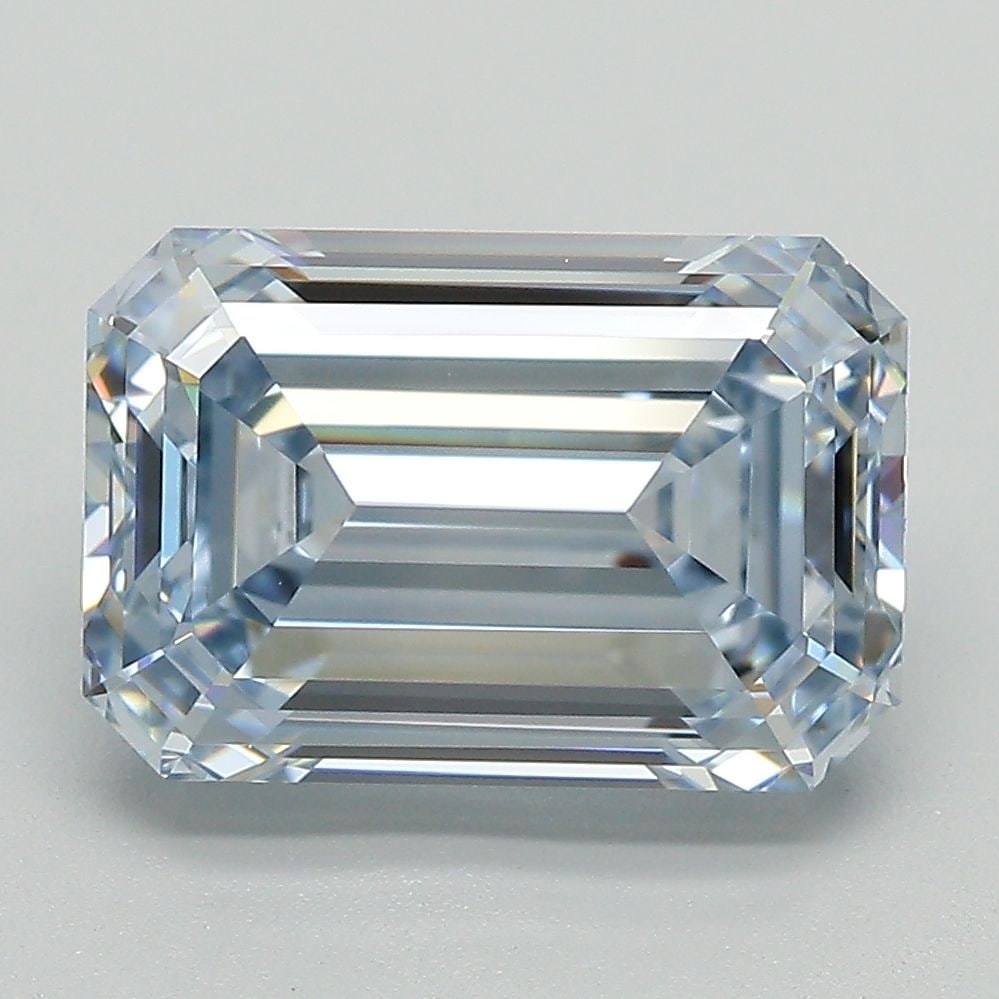 Loose Diamond - EMERALD 4.31ct Fancy Intense Blue VVS2: Loose Diamond - EMERALD 4.31ct Fancy Intense Blue VVS2 Source: This is a real non-mined Diamond that has been grown in a lab Shape: EMERALD Carats: 4.31 Color: Fancy Intense Blue Certification: IGI Vi