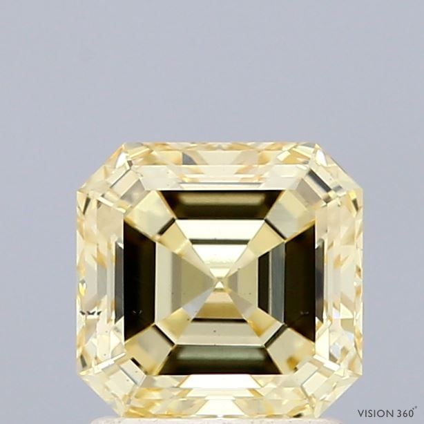 Loose Diamond - ASSCHER 1.5ct Fancy Yellow VS2: Loose Diamond - ASSCHER 1.5ct Fancy Yellow VS2 Source: This is a real non-mined Diamond that has been grown in a lab Shape: ASSCHER Carats: 1.5 Color: Fancy Yellow Certification: IGI Video: