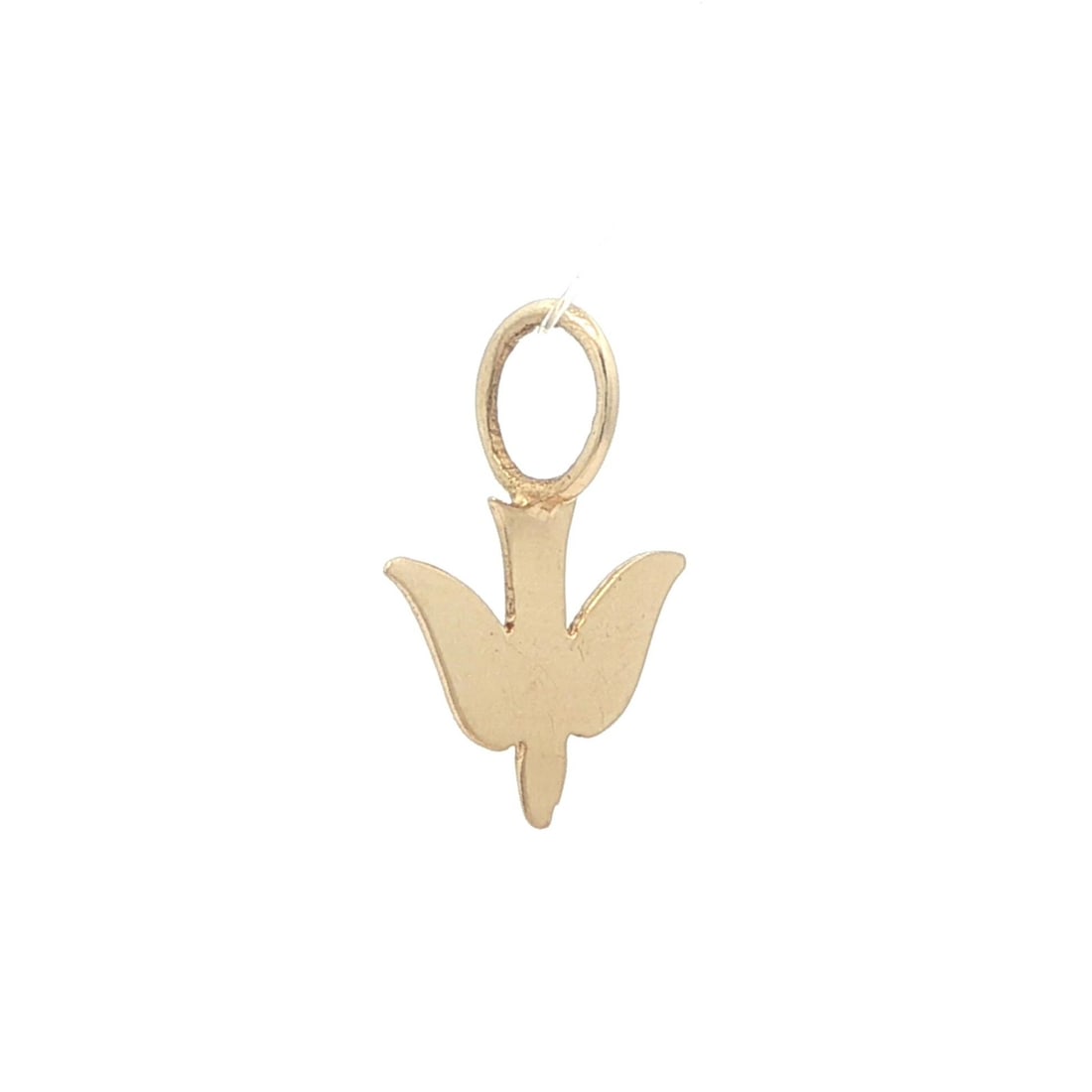 Petite Swallow Bird Pendant in Solid 14k Yellow Gold: Petite Swallow Bird Pendant in Solid 14k Yellow Gold This petite swallow bird charm pendant is crafted from solid 14k yellow gold. The design is delicate and lightweight, making it ideal for adding a
