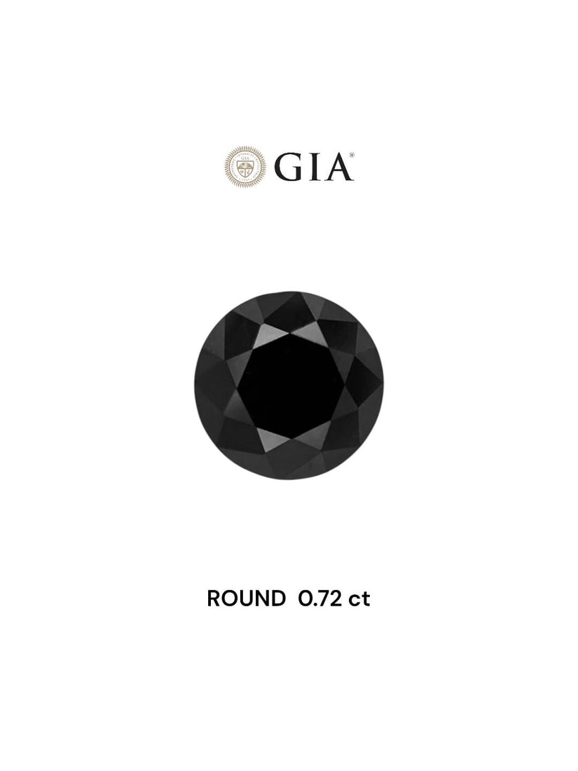 Loose Diamond - ROUND 0.72ct Fancy Black VVS2: Loose Diamond - ROUND 0.72ct Fancy Black VVS2 Source: Natural Shape: ROUND Carats: 0.72 Color: Fancy Black Certification: GIA The Diamond Depot Guarantee: All items in this auction are guaranteed to b