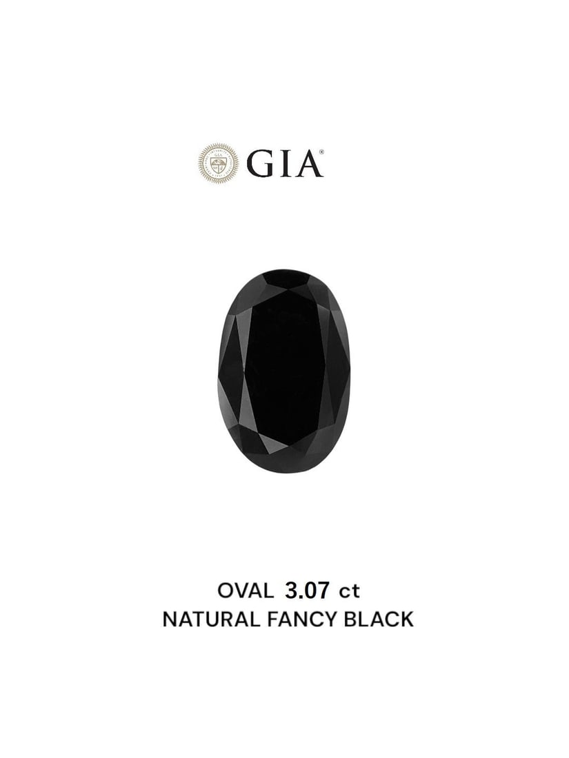 Loose Diamond - OVAL 3.07ct Fancy Black VVS2: Loose Diamond - OVAL 3.07ct Fancy Black VVS2 Source: Natural Shape: OVAL Carats: 3.07 Color: Fancy Black Certification: GIA Video:
