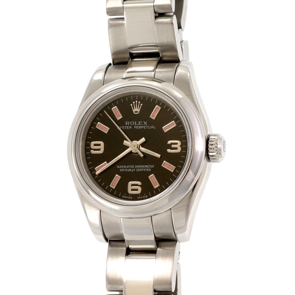 Rolex Oyster Chronometer Ladies Automatic Watch 176200 Stainless Steel: Rolex Oyster Chronometer Ladies Automatic Watch 176200 Stainless Steel This authentic Rolex Oyster Chronometer is a stunning ladies wristwatch that combines elegance with functionality. The watch feat