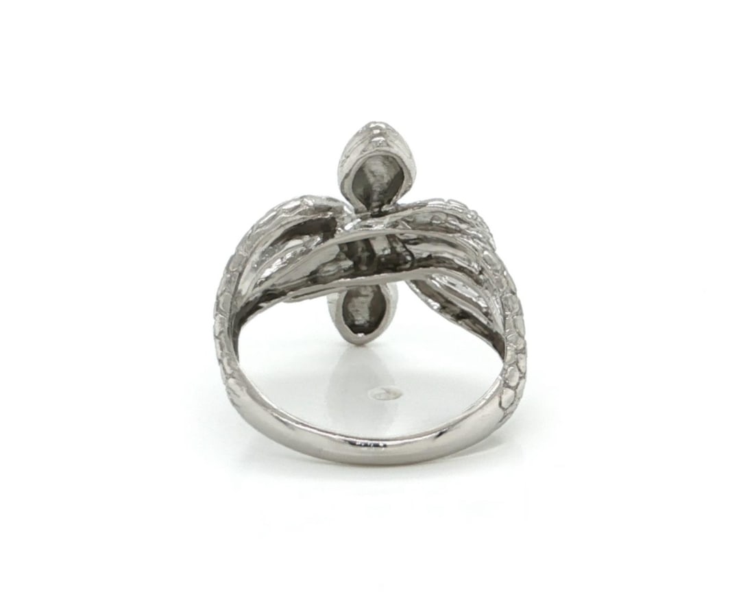 Size 5.5 Solid Platinum Ring Featuring Double Serpent Bypass Design - 5