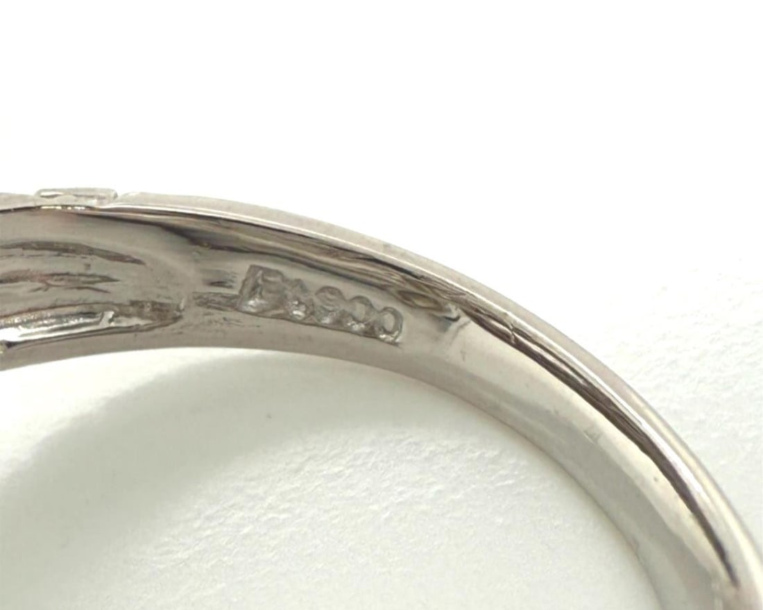 Size 5.5 Solid Platinum Ring Featuring Double Serpent Bypass Design - 7