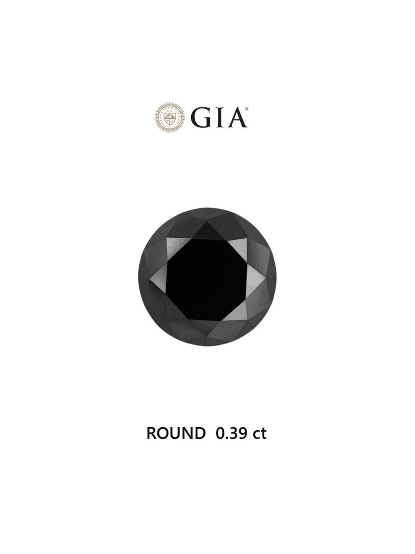 Loose Diamond - ROUND 0.39ct Fancy Black VVS2: Loose Diamond - ROUND 0.39ct Fancy Black VVS2 Source: Natural Shape: ROUND Carats: 0.39 Color: Fancy Black Certification: GIA Video: