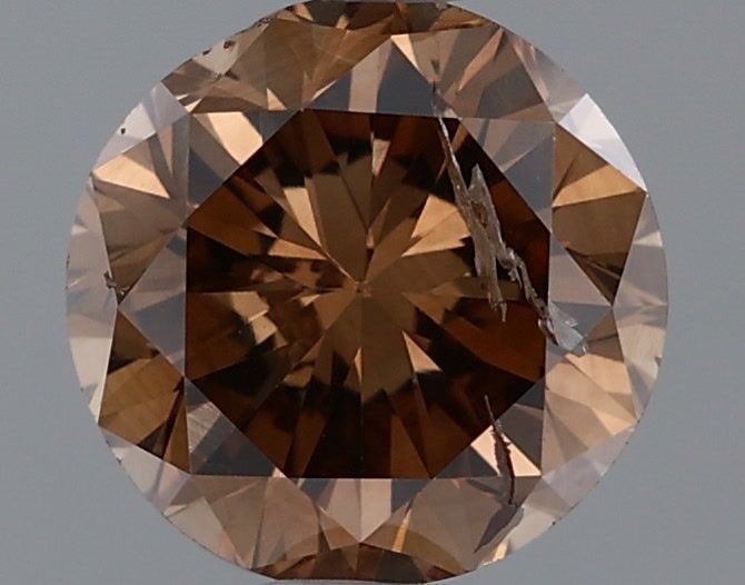 Loose Diamond - ROUND 1.07ct Fancy Dark Orangey Brown: Loose Diamond - ROUND 1.07ct Fancy Dark Orangey Brown Source: Natural Shape: ROUND Carats: 1.07 Color: Fancy Dark Orangey Brown Certification: GIA Video: