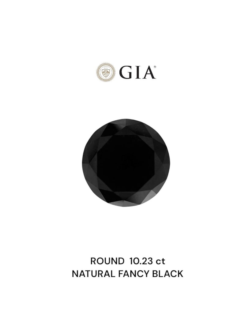 Loose Diamond - ROUND 10.23ct Fancy Black VVS2: Loose Diamond - ROUND 10.23ct Fancy Black VVS2 Source: Natural Shape: ROUND Carats: 10.23 Color: Fancy Black Certification: GIA Video: