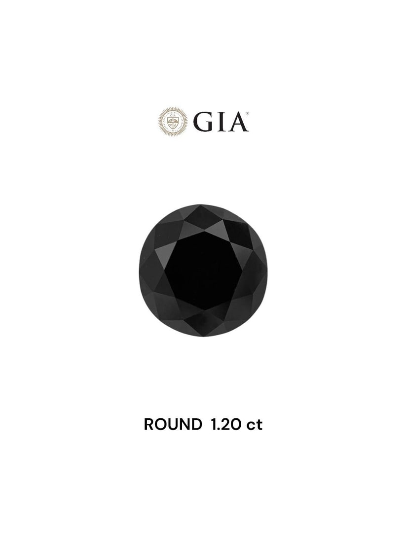 Loose Diamond - ROUND 1.2ct Fancy Black VVS2: Loose Diamond - ROUND 1.2ct Fancy Black VVS2 Source: Natural Shape: ROUND Carats: 1.2 Color: Fancy Black Certification: GIA Video: