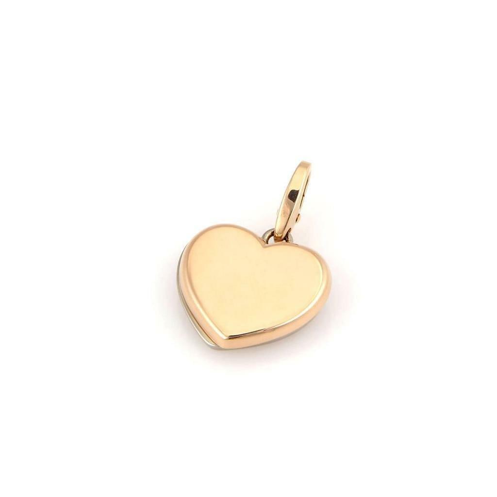 Cartier 18k Pink White Gold Double Hearts Charm Pendant: Cartier 18k Pink White Gold Double Hearts Charm Pendant This exquisite Cartier pendant showcases a stunning design crafted from 18k white and pink gold. The pendant features a meticulously polished do