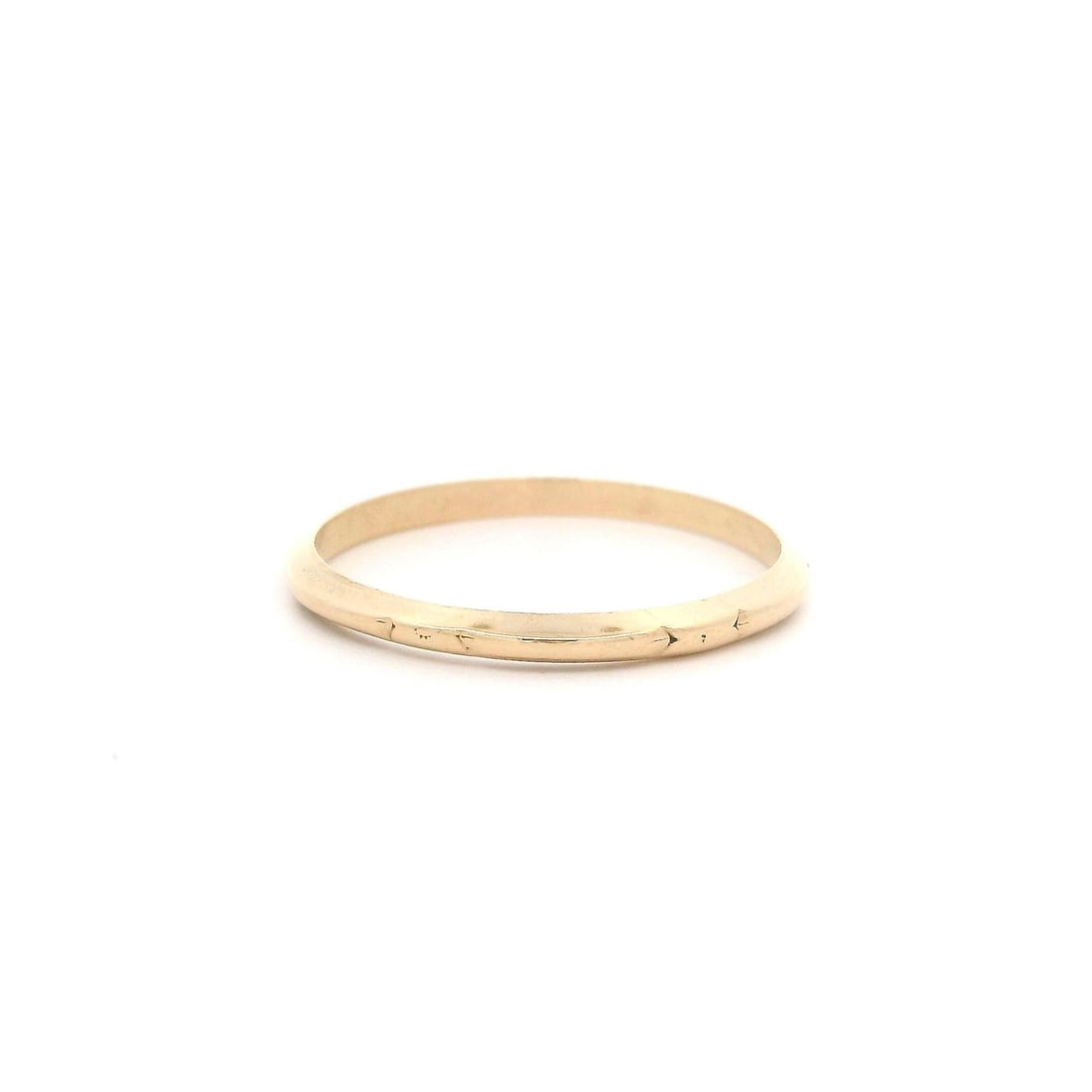 Antique 14k Yellow Gold 1.7mm Stackable Band Ring Size 6: Antique 14k Yellow Gold 1.7mm Stackable Band Ring Size 6 This exquisite antique band ring is crafted from solid 14k yellow gold, featuring a delicate width of 1.7mm, making it perfect for stacking wit