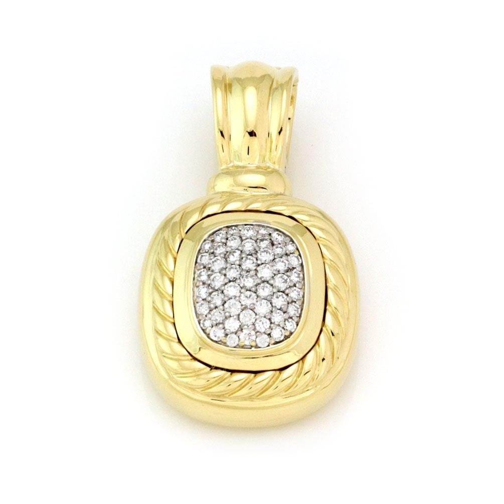 David Yurman Albion Pendant 18k Yellow Gold Pave Diamond Design: David Yurman Albion Pendant 18k Yellow Gold Pave Diamond Design Elevate your jewelry collection with this stunning David Yurman Albion Pendant, an exquisite piece from his renowned ALBION collection.