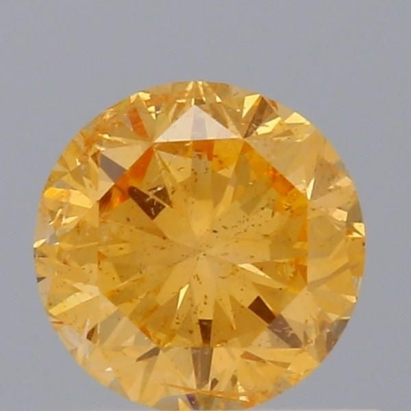 Loose Diamond - ROUND 0.54ct Fancy Intense Orange Yellow I1: Loose Diamond - ROUND 0.54ct Fancy Intense Orange Yellow I1 Source: Natural Shape: ROUND Carats: 0.54 Color: Fancy Intense Orange Yellow Certification: GIA Video: