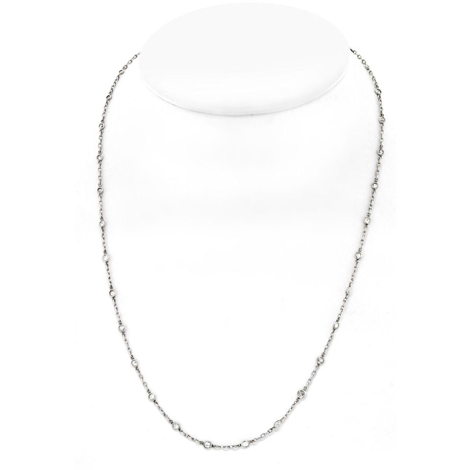 Platinum Diamond By The Yard Necklace 2.85cttw 20 Inches: Platinum Diamond By The Yard Necklace 2.85cttw 20 Inches This exquisite Diamonds By The Yard necklace features a stunning collection of diamonds set in luxurious platinum. With an exact diamond weight