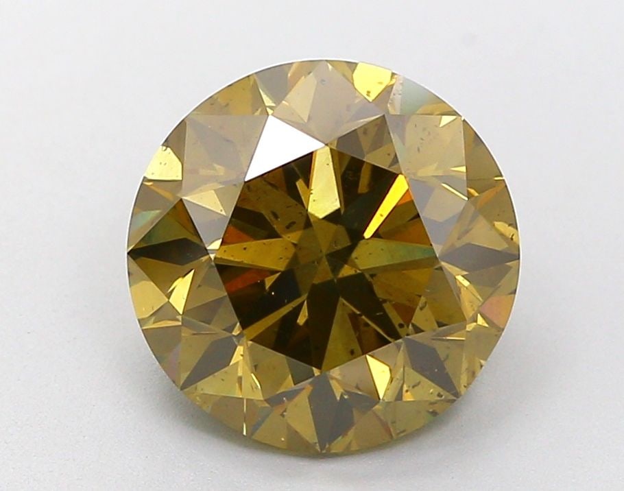Loose Diamond - ROUND 5.02ct Fancy Dark Yellow Brown I1 (1 of 1)