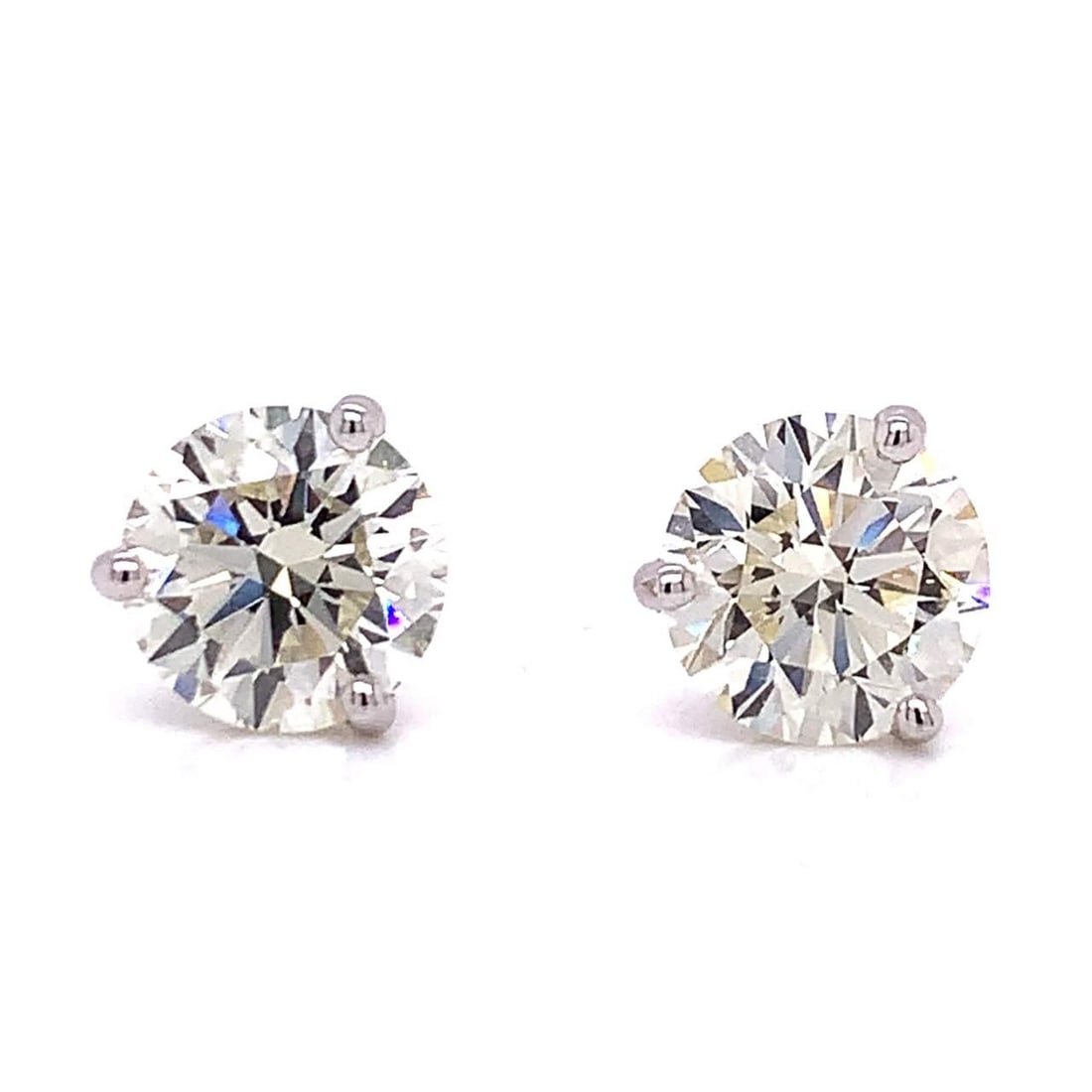 GIA Certified 4.00 Ct Diamond Stud Earrings in 14k White Gold (1 of 5)
