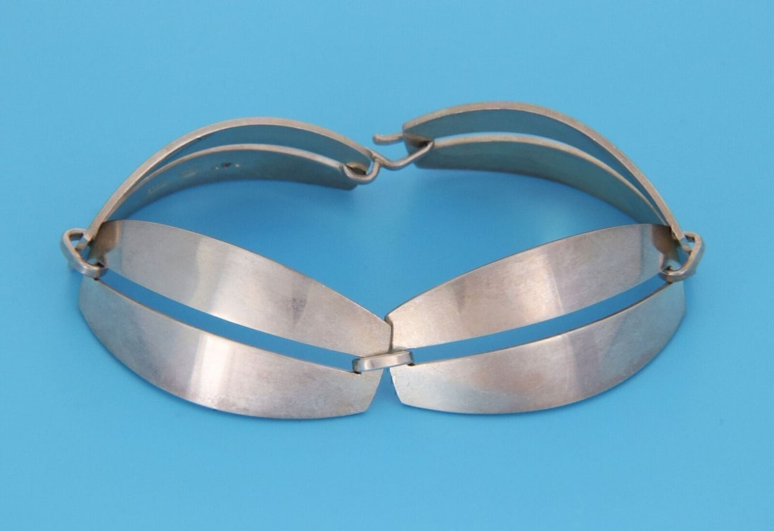 Sterling Silver 6.5 Inch Curved Link Bracelet by Georg Jensen 170 (1 of 4)