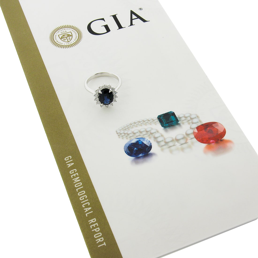 14K White Gold GIA Certified 3.23ct Ceylon Blue Sapphire Diamond Halo Ring: 14K White Gold GIA Certified 3.23ct Ceylon Blue Sapphire Diamond Halo Ring This stunning 14K white gold ring features a captivating 2.69 ct natural Ceylon oval blue sapphire, surrounded by a halo of 1