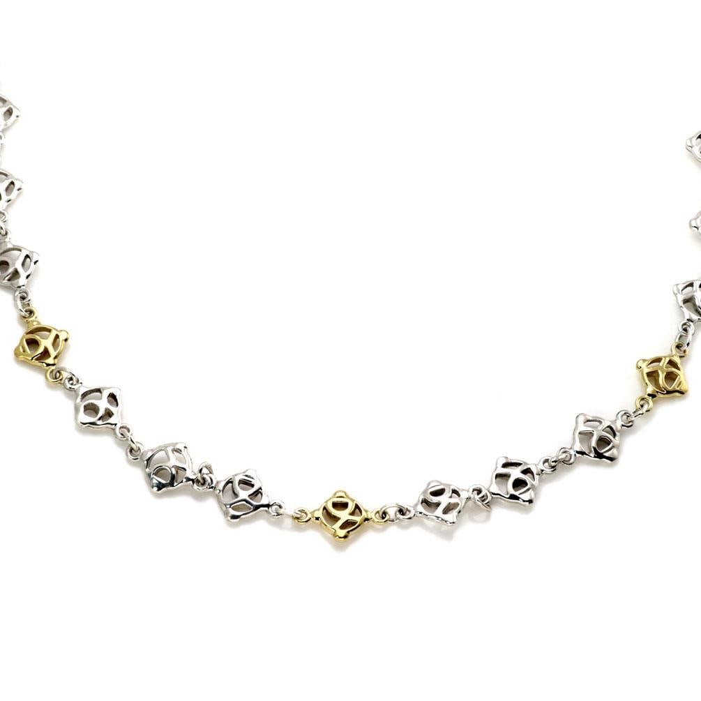 David Yurman Logo Necklace Sterling Silver 18k Yellow Gold Links (1 of 4)