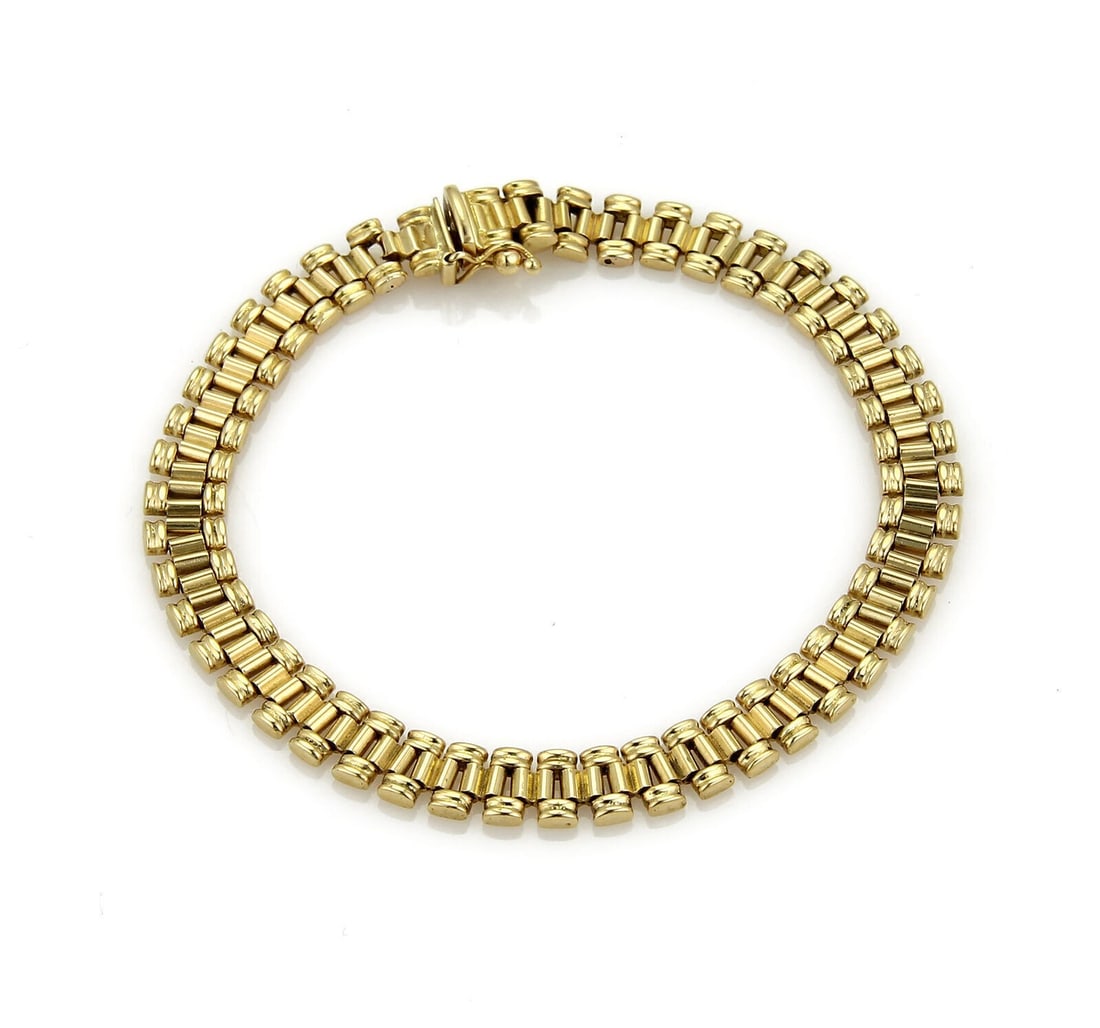 Vintage Italian 18k Yellow Gold Jubilee Link Flexible Bracelet 7.75 Inch (1 of 4)