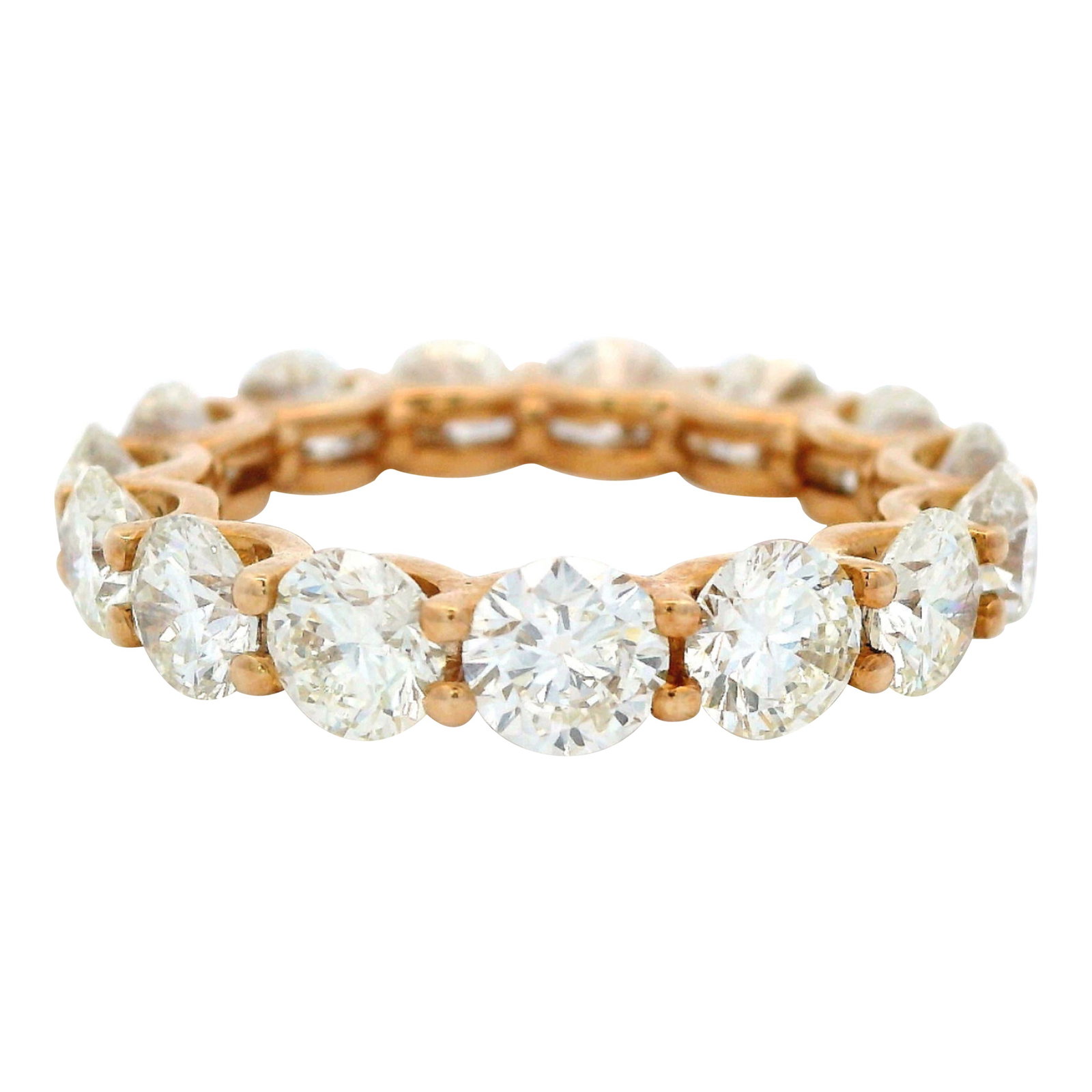 4.75ct Diamond Eternity Band 18k Yellow Gold: 4.75ct Diamond Eternity Band 18k Yellow Gold This stunning 4.75ct Round Diamond Eternity Band is crafted from luxurious 18k yellow gold and designed to celebrate timeless elegance. Featuring 15 round