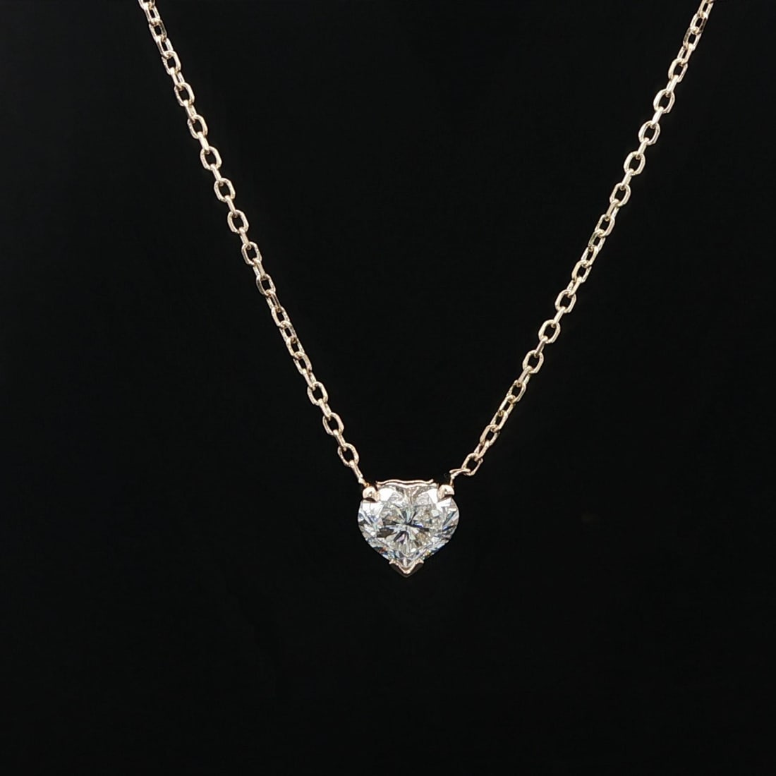 Heart Shape 0.74ct Diamond Pendant on 14k Yellow Gold Adjustable Necklace (1 of 14)