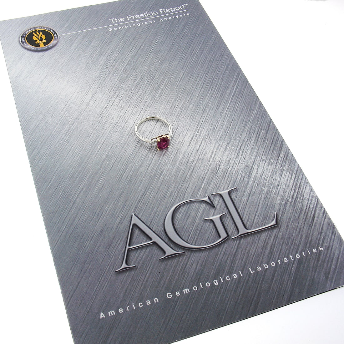 Platinum AGL GIA Cushion Pink Sapphire Ruby Diamond Engagement Ring (1 of 10)