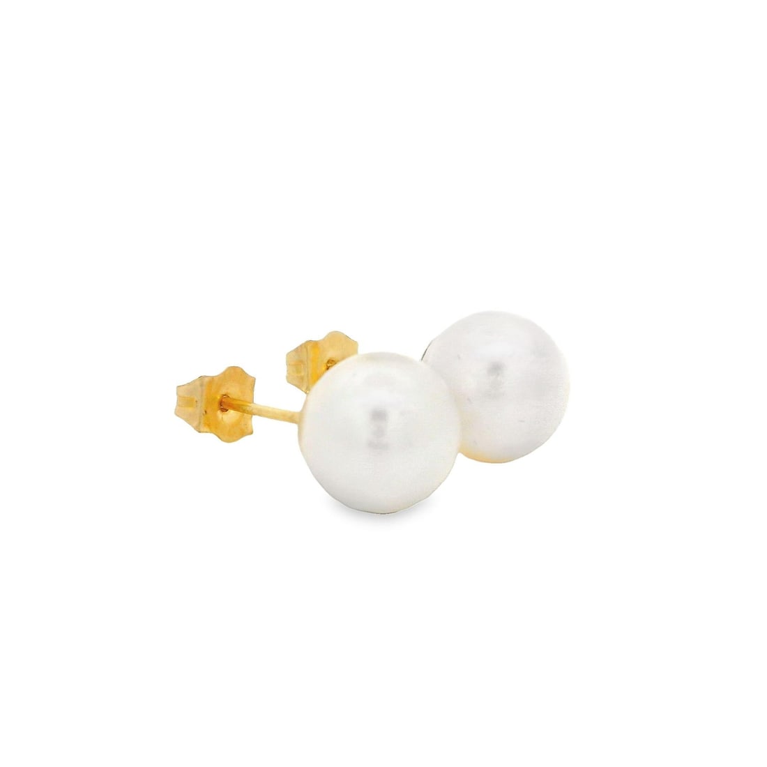Unbranded 14k Yellow Gold 7.75mm Cultured Pearl Stud Earrings (1 of 10)