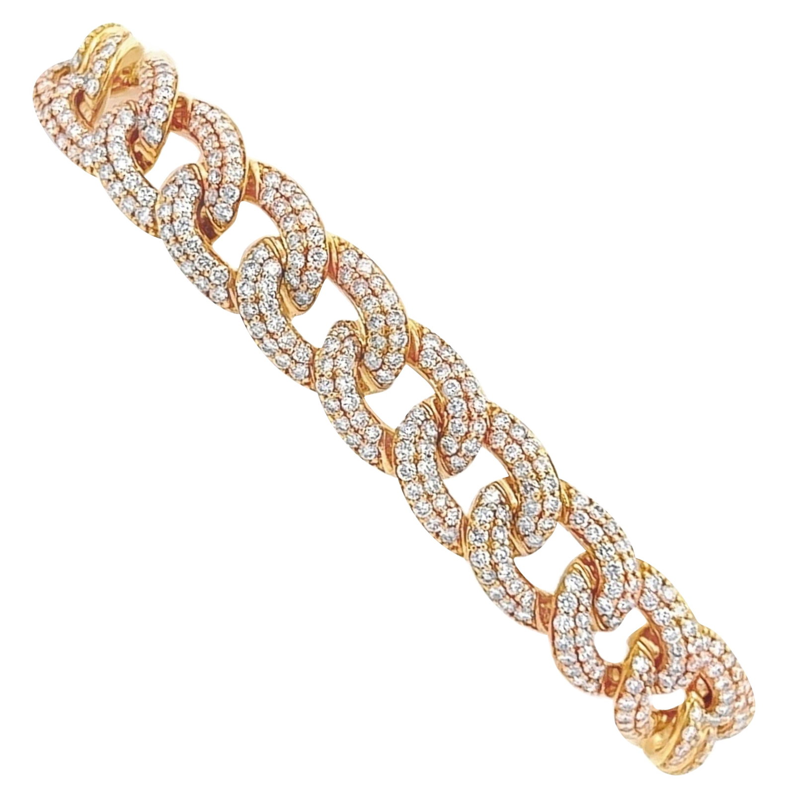 5.85ct Diamond Cuban Link Bracelet 18k Yellow Gold (1 of 4)