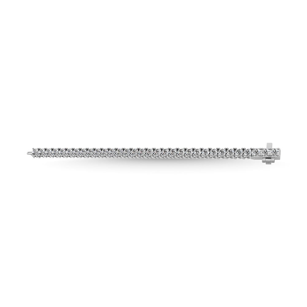 10K White Gold Lab Grown Diamond 5 Ct.Tw. Illusion Tennis Bracelet (11CT Look): 10K White Gold Lab Grown Diamond 5 Ct.Tw. Illusion Tennis Bracelet (11CT Look) Crafted in 10K White Gold, this illusion tennis bracelet showcases lab grown diamonds totaling 5 Ct.Tw. (11CT look), crea