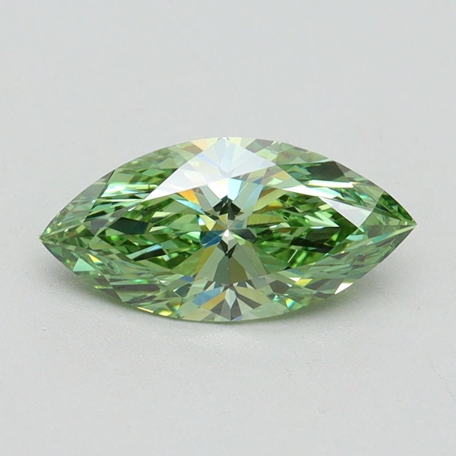Loose Diamond - MARQUISE 0.93ct Fancy Vivid Green VS1: Loose Diamond - MARQUISE 0.93ct Fancy Vivid Green VS1 Source: This is a real non-mined Diamond that has been grown in a lab Shape: MARQUISE Carats: 0.93 Color: Fancy Vivid Green Certification: IGI Vid