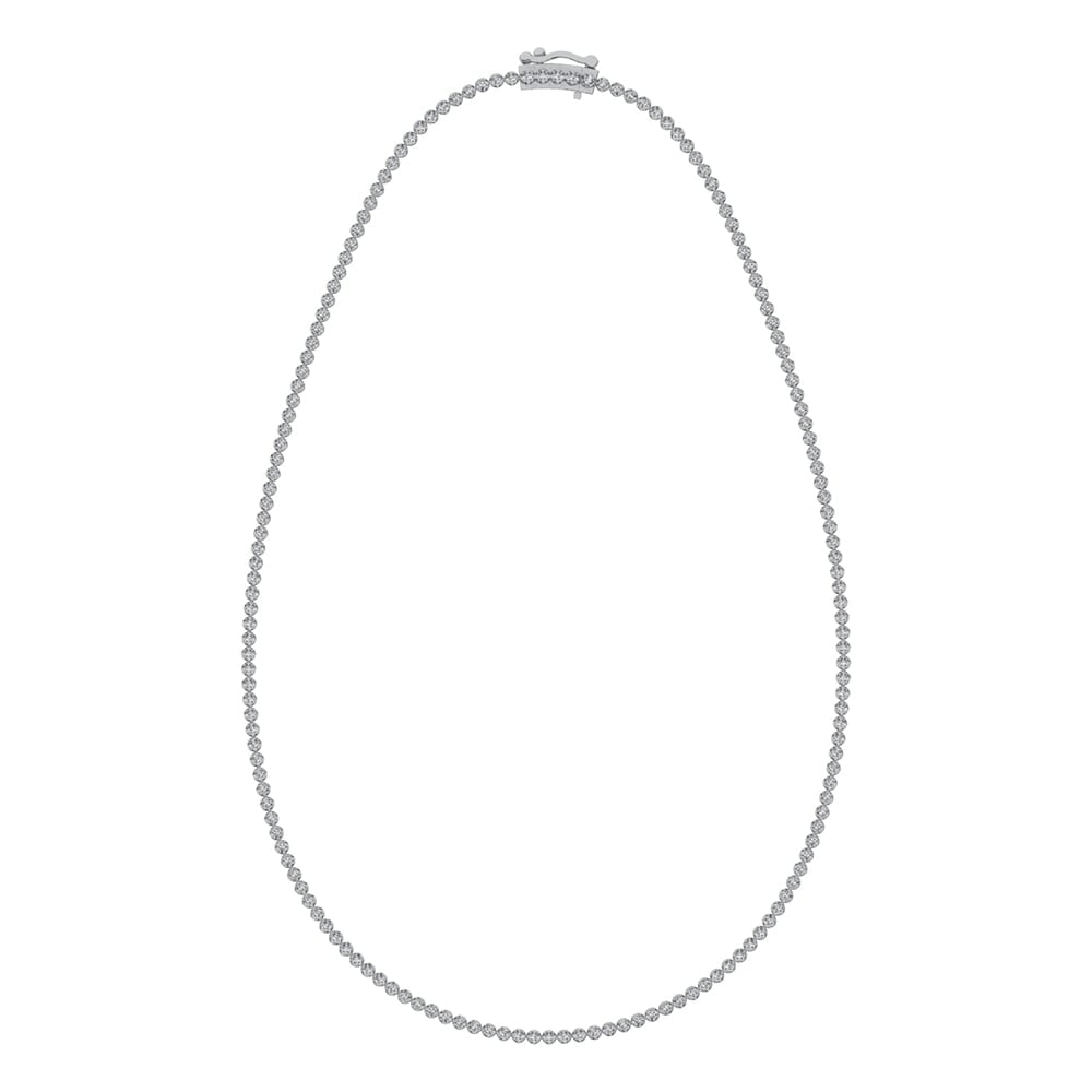 14K White Gold 5 5/8 Ct.Tw. Diamond Tennis Necklace (13 inches + 3 inches extender chain): 14K White Gold 5 5/8 Ct.Tw. Diamond Tennis Necklace (13 inches + 3 inches extender chain) 14k White Gold Stone Color: G-h Stone Clarity: I1 Unless otherwise specified, pendants that include a chain ar