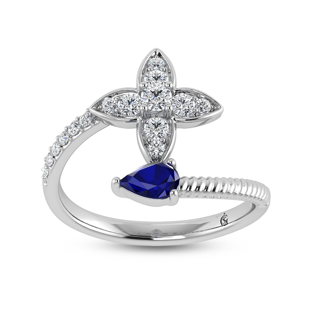 14K White Gold Diamond 5/8 Ct.Tw. & Blue Sapphire Fashion Earrings: 14K White Gold Diamond 5/8 Ct.Tw. & Blue Sapphire Fashion Earrings 14k White Gold Stone Color: G-h Stone Clarity: Si1 The Diamond Depot Guarantee: All items in this auction are guaranteed to be 100% a