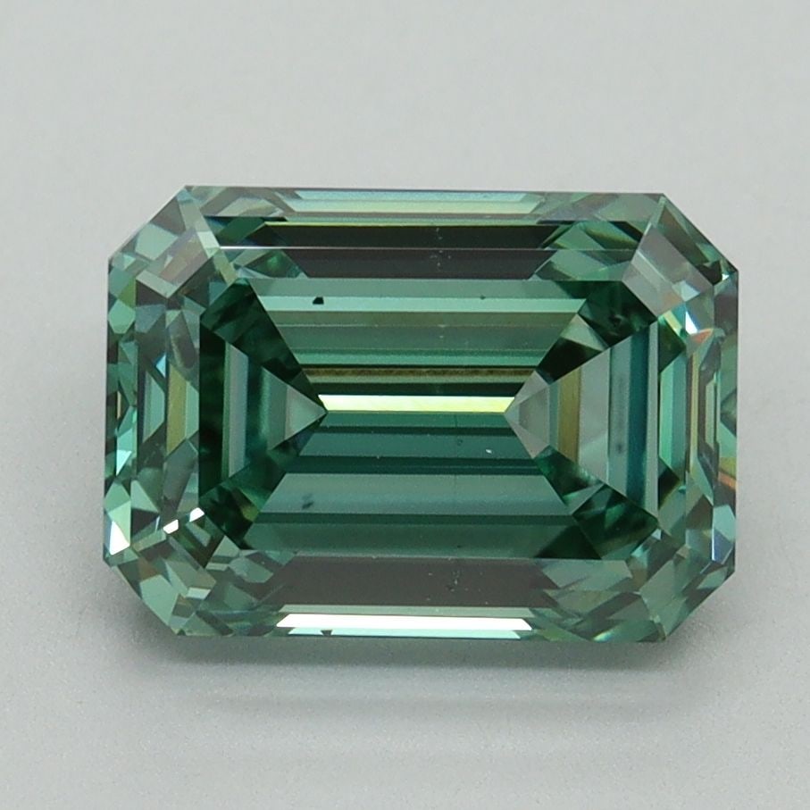 Loose Diamond - EMERALD 3.1ct Fancy Vivid Green VS2 (1 of 1)
