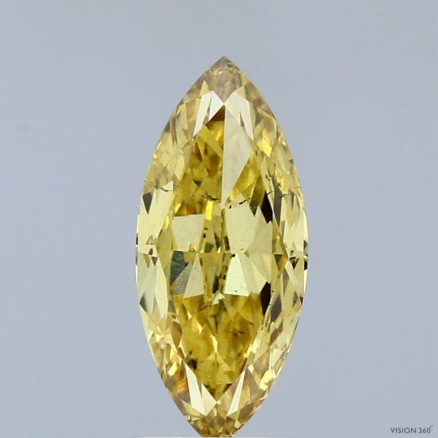 Loose Diamond - MARQUISE 1.77ct Fancy Vivid Yellow VS2: Loose Diamond - MARQUISE 1.77ct Fancy Vivid Yellow VS2 Source: This is a real non-mined Diamond that has been grown in a lab Shape: MARQUISE Carats: 1.77 Color: Fancy Vivid Yellow Certification: IGI V
