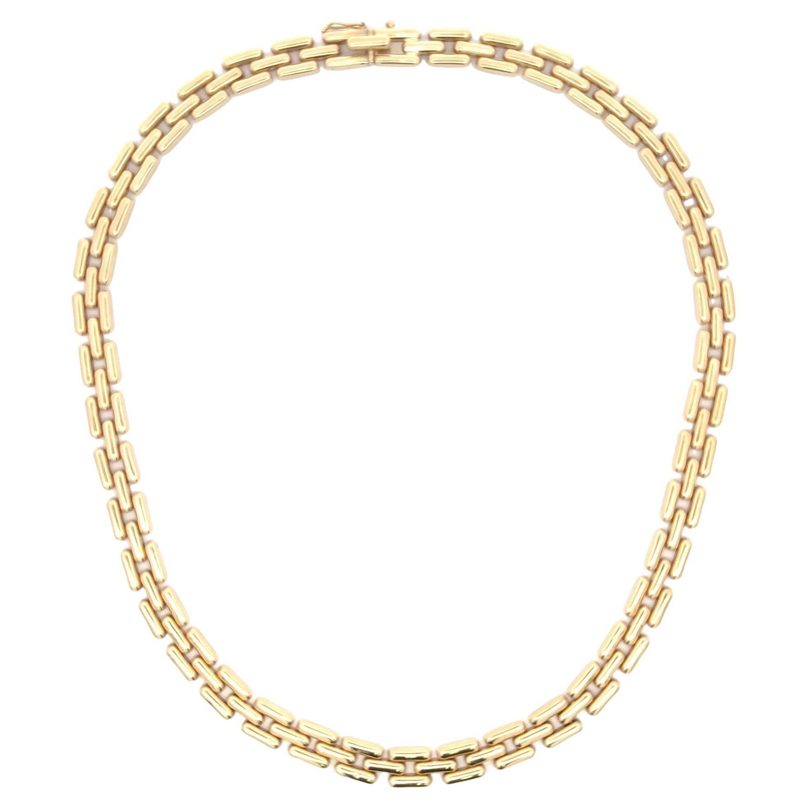 Harbor Diamonds 14K Yellow Gold Panthere Link Necklace 16 Inch 35.8g: Harbor Diamonds 14K Yellow Gold Panthere Link Necklace 16 Inch 35.8g This exquisite Three Row Panthere Link Necklace is crafted from 14 karat yellow gold, showcasing a contemporary design with a uniqu