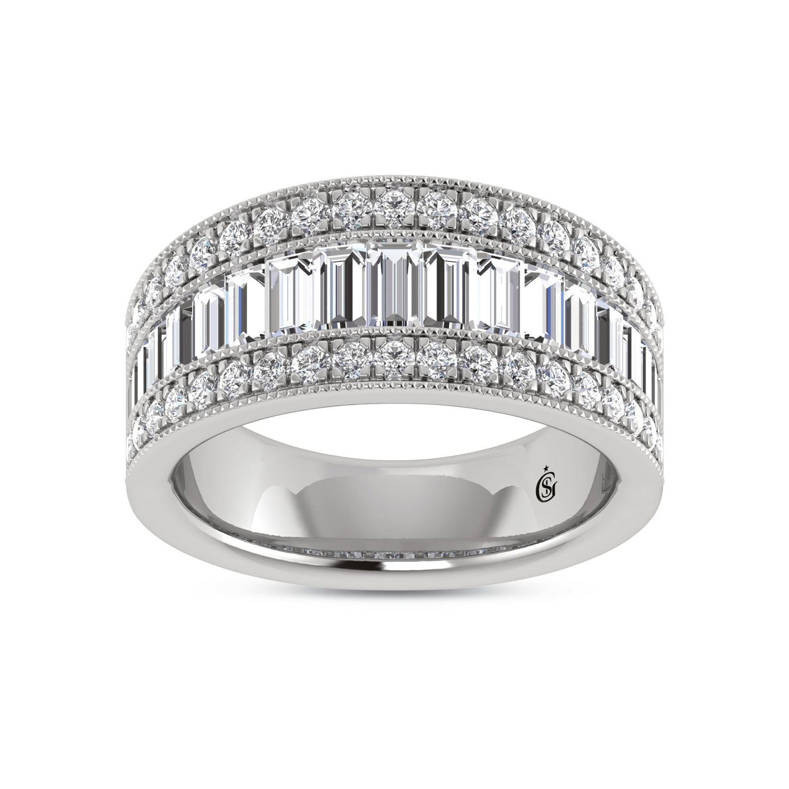 14K White Gold Lab Grown Diamond 1 3/8 Ct.Tw. Ladies Band: 14K White Gold Lab Grown Diamond 1 3/8 Ct.Tw. Ladies Band This graceful ladies band in 14K white gold sparkles with 1 3/8 Ct.Tw. of lab grown diamonds, offering refined beauty. 14k White Gold Stone Co