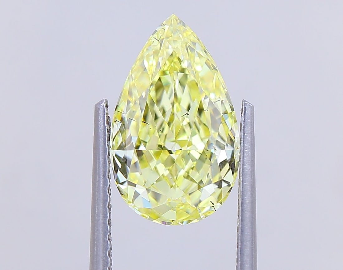 Loose Diamond - PEAR 2.02ct Fancy Intense Yellow SI1: Loose Diamond - PEAR 2.02ct Fancy Intense Yellow SI1 Source: This is a real non-mined Diamond that has been grown in a lab Shape: PEAR Carats: 2.02 Color: Fancy Intense Yellow Certification: IGI Video