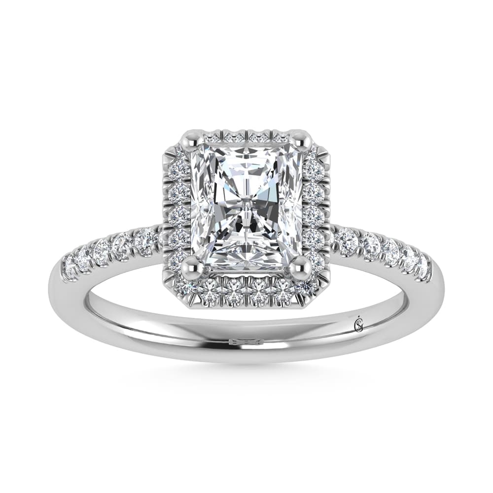 14K White Gold Lab Grown Diamond 1 3/4 Ct.Tw. Radiant Shape Halo Engagement Ring (IGI Certfied: 14K White Gold Lab Grown Diamond 1 3/4 Ct.Tw. Radiant Shape Halo Engagement Ring (IGI Certfied Center 1 1/2 ct) Celebrate your forever moment with the timeless brilliance of our Halo Diamond Engagemen
